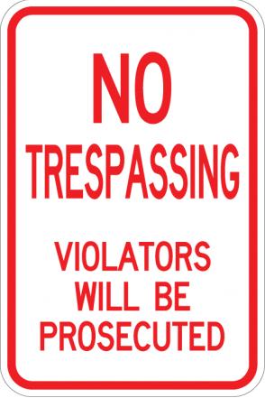 NO TRESSPASSING signs Minnesota