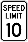 speed limit signs 10 mph