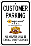 Parking signs with company logo made in Minnesota