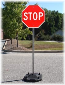STOP sign pedestal base & standard Minnesota